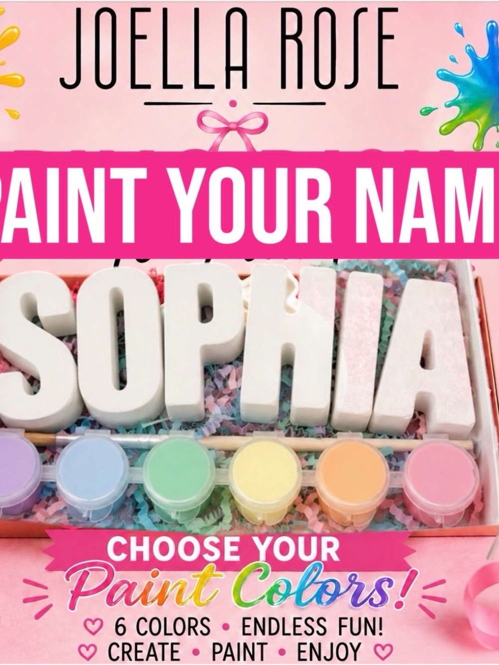 Paint-Your-Name Kit — Pink Set